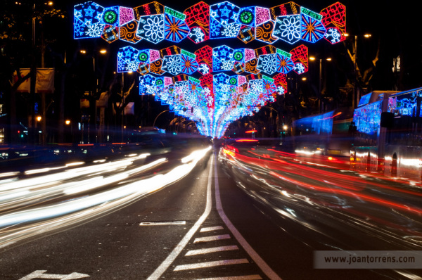 Envoltats de llums de Nadal Night photo, long exposure, joan torrens joantorrens.com